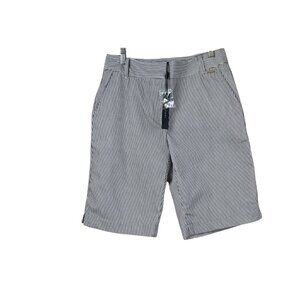 T Tahari Black and White Striped Women Shorts